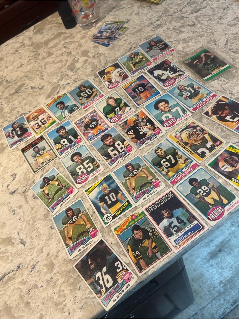 Vintage Green Football Trading Card Lot - Sports Cards